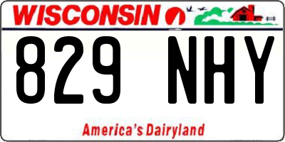 WI license plate 829NHY