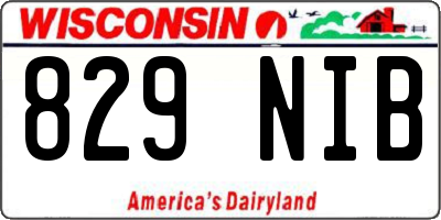 WI license plate 829NIB