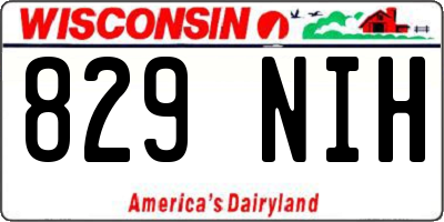 WI license plate 829NIH