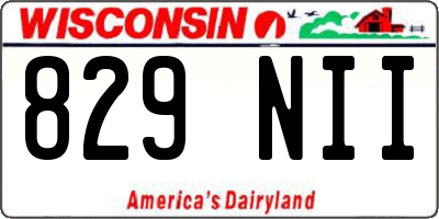 WI license plate 829NII