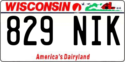 WI license plate 829NIK