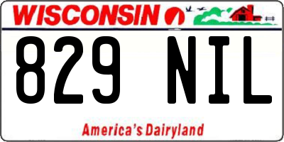 WI license plate 829NIL
