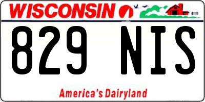 WI license plate 829NIS