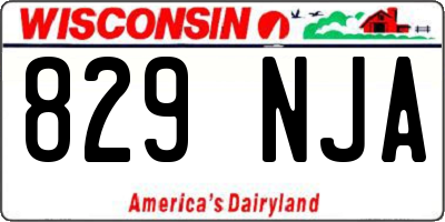 WI license plate 829NJA