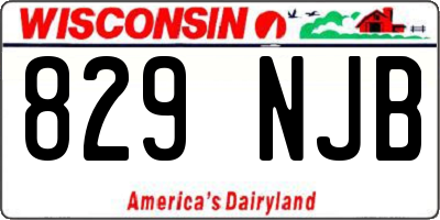 WI license plate 829NJB