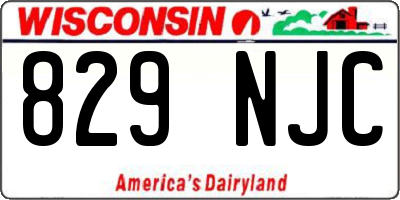 WI license plate 829NJC