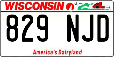 WI license plate 829NJD