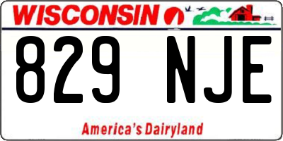 WI license plate 829NJE