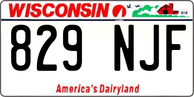 WI license plate 829NJF