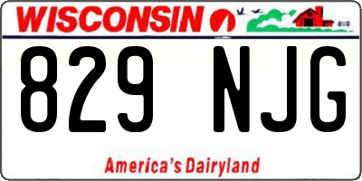 WI license plate 829NJG
