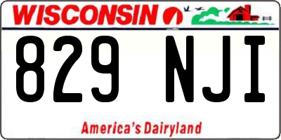 WI license plate 829NJI