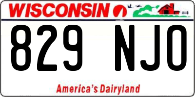 WI license plate 829NJO