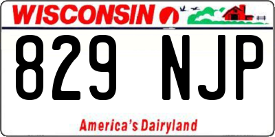 WI license plate 829NJP