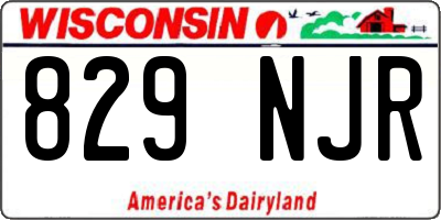 WI license plate 829NJR