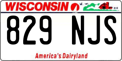 WI license plate 829NJS