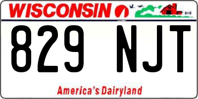 WI license plate 829NJT