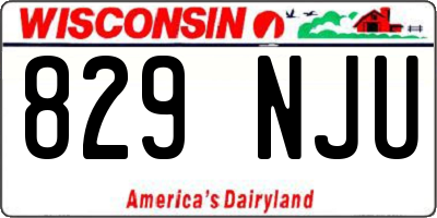 WI license plate 829NJU