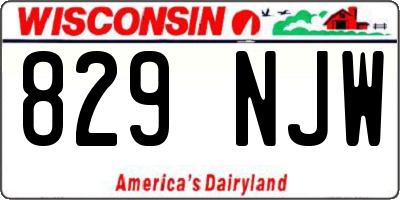 WI license plate 829NJW