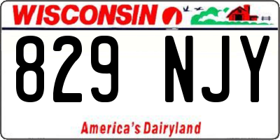 WI license plate 829NJY