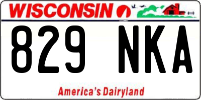 WI license plate 829NKA