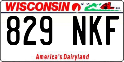 WI license plate 829NKF