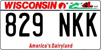 WI license plate 829NKK