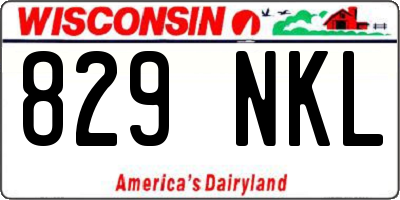 WI license plate 829NKL