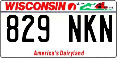WI license plate 829NKN
