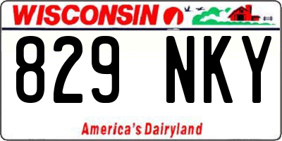 WI license plate 829NKY