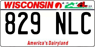 WI license plate 829NLC