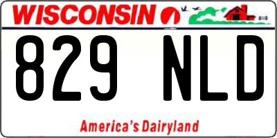 WI license plate 829NLD