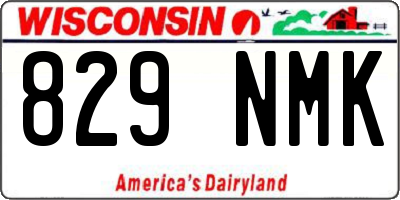 WI license plate 829NMK