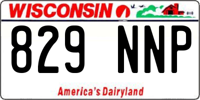 WI license plate 829NNP