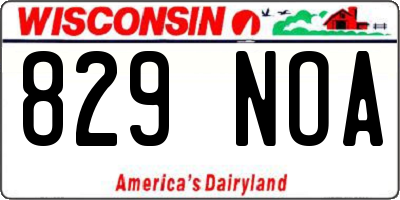 WI license plate 829NOA