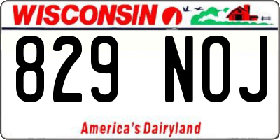 WI license plate 829NOJ