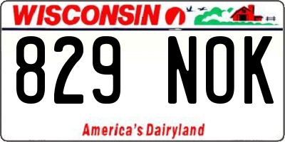 WI license plate 829NOK