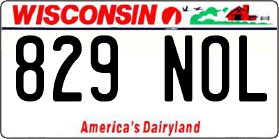 WI license plate 829NOL