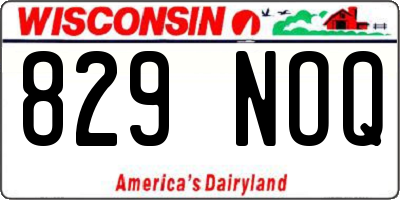 WI license plate 829NOQ