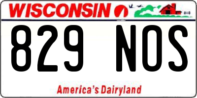 WI license plate 829NOS