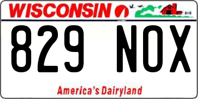 WI license plate 829NOX