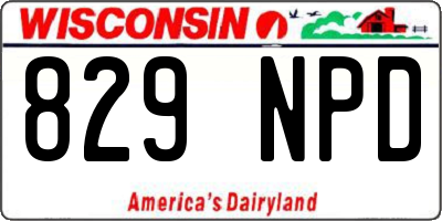 WI license plate 829NPD