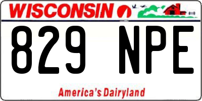 WI license plate 829NPE