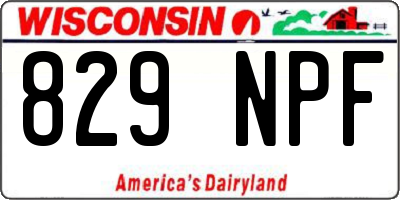 WI license plate 829NPF