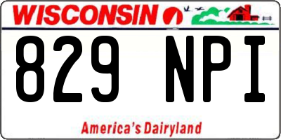 WI license plate 829NPI