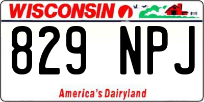 WI license plate 829NPJ