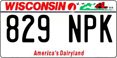 WI license plate 829NPK