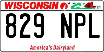 WI license plate 829NPL