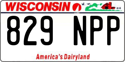 WI license plate 829NPP