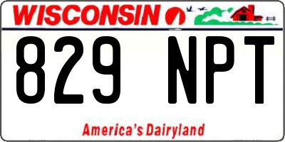 WI license plate 829NPT