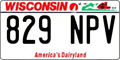 WI license plate 829NPV
